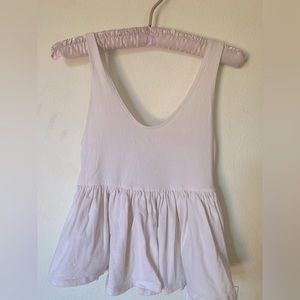 Truly Madly Deeply Babydoll Balletcore Peplum White Blouse Tanktop